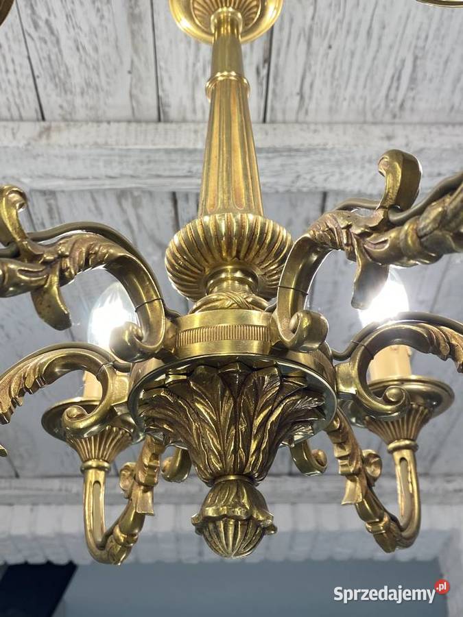 Francuski Żyrandol 27 mosiądz 6ram Antyk małopolskie Kraków