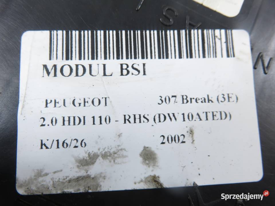 BSI PEUGEOT 307 20 HDI 9651196880 9651197580 małopolskie