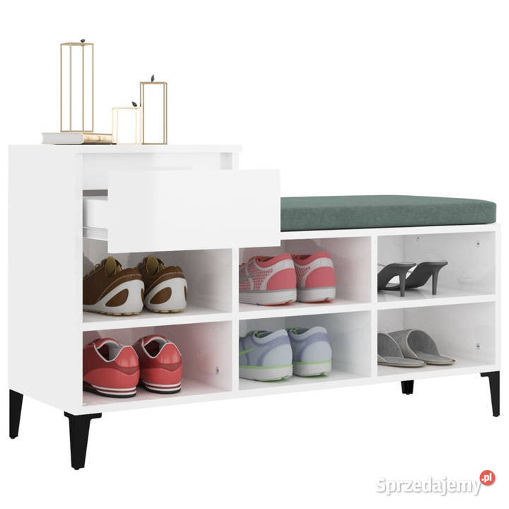 Szafka na buty wysoki połysk biała 102x36x60 Warszawa