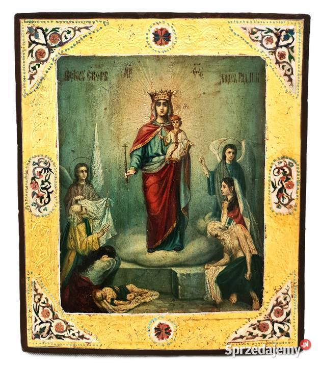 Ikona Matka Boża Radość Wszystkich Strapionych Malarstwo mazowieckie Warszawa sprzedam