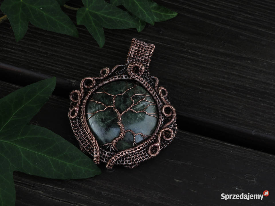 Dwustronny miedziany wisior drzewo życia Wieliczka