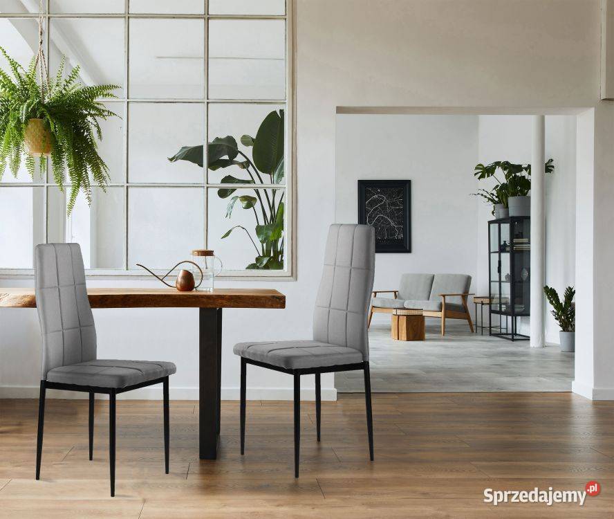 Zestaw 4 krzeseł tapicerowane pikowane do Bielsk Podlaski