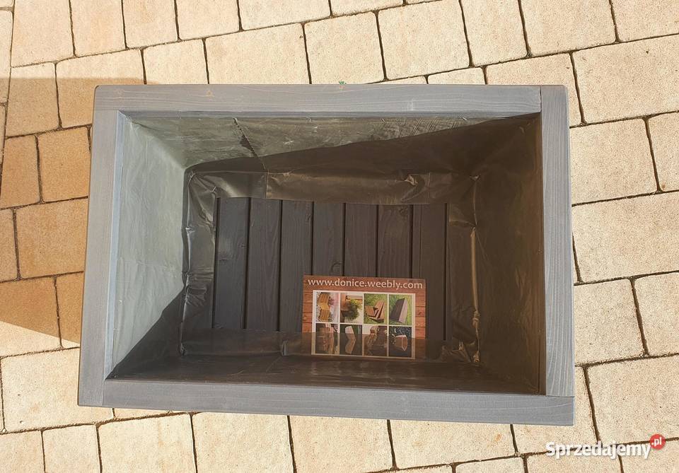 Donica ogrodowa szara drewniana 604040 Architektura ogrodowa kujawsko-pomorskie Pławin