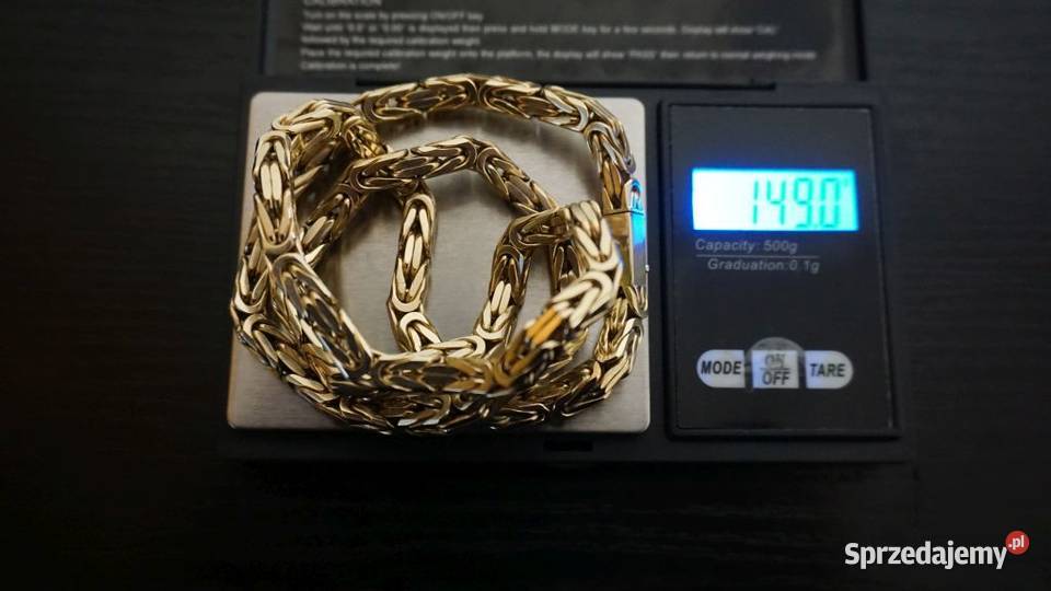 ZŁOTY ŁAŃCUSZEK GĘSTY KRÓLEWSKI ŁAŃCUCH 150G złote Warszawa