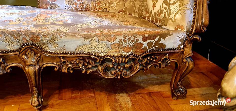Wypoczynek Ludwik barok Przepiękny Sofa kanapa tkanina