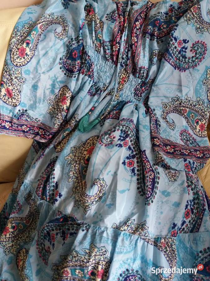 Sukienka boho 30 jedwab naturalny 9 kolorów duży Białystok sprzedam