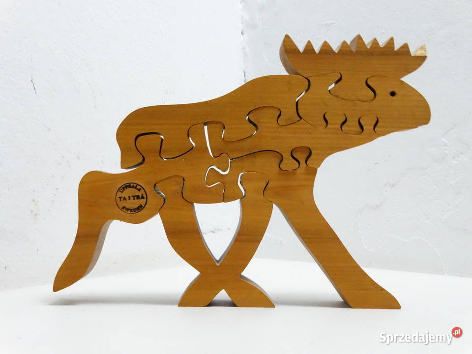 Drewniane Puzzle 3D Łoś Ta I Tr Uppsala Szwecja Biłgoraj