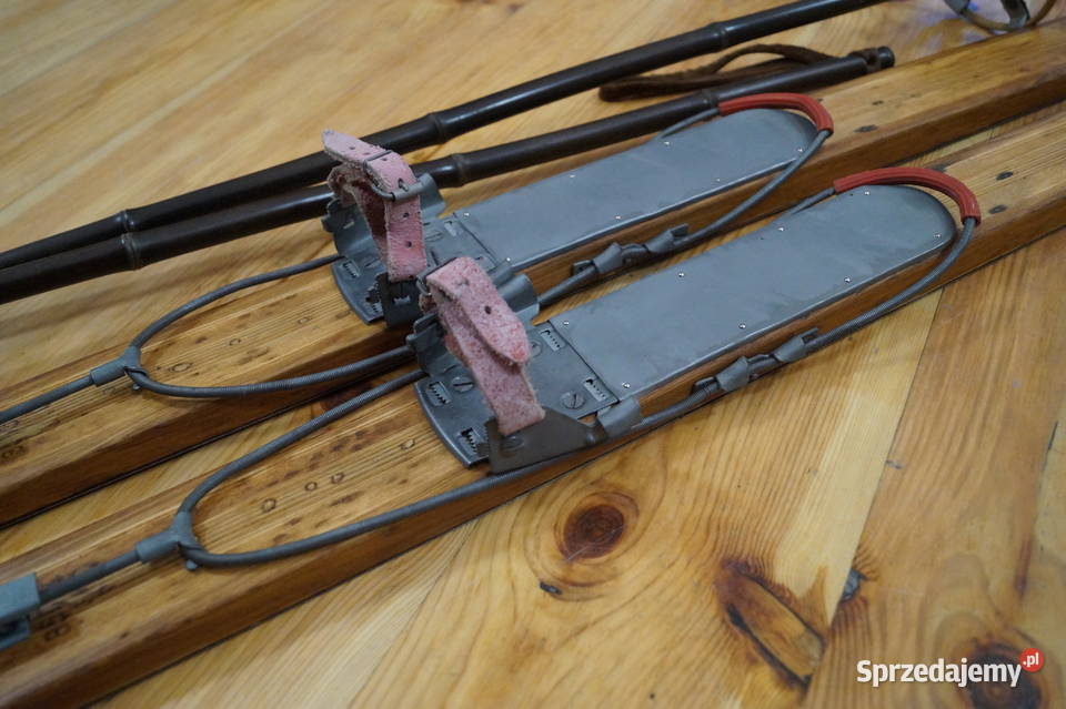 Stare narty jesionowe 180 z kijkami Pozostałe podkarpackie Pruchnik