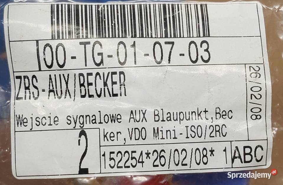 WEJŚCIE AUX RCA BLAUPUNKT BECKER MINI ISO VW Mielęcin