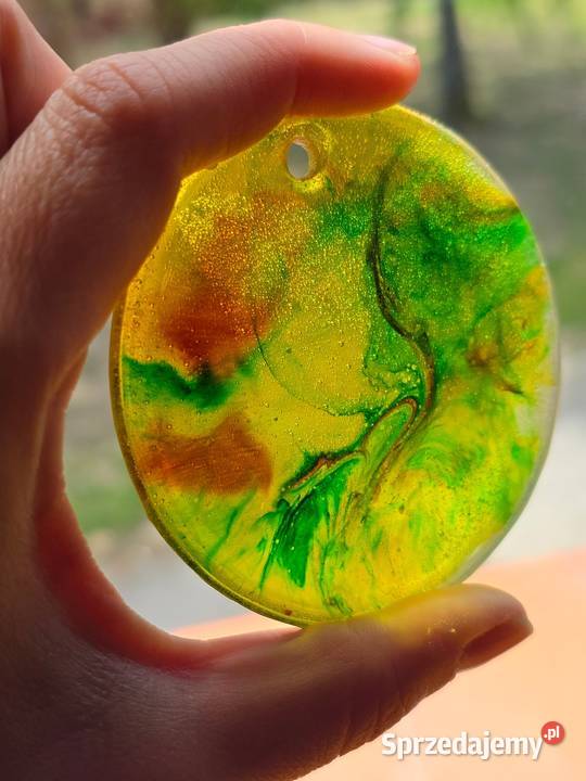 Naszyjnik żółty rękodzieło transparent plus Krasnystaw