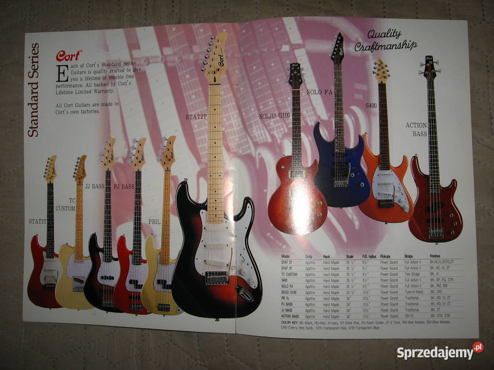 Cort Electric Guitars and Basses 1998 Catalog Kępice sprzedam