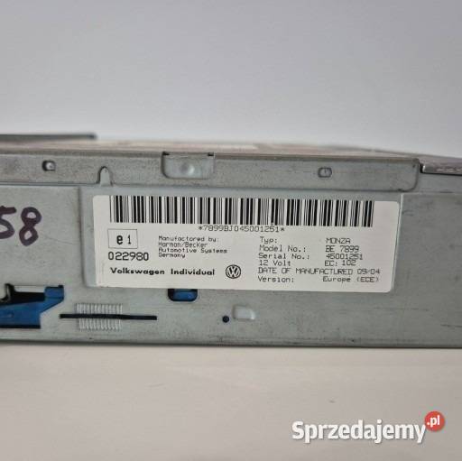 Radio VW INDIVIDUAL Becker Monza z bluetooth mp3 Radioodtwarzacze Elektronika