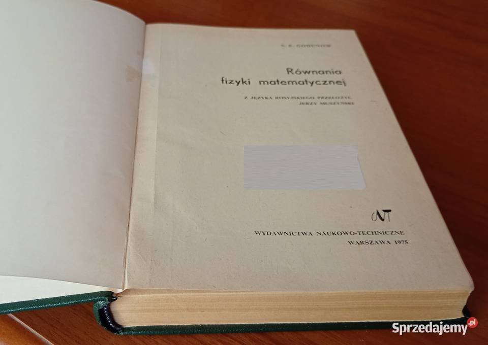 Równania fizyki matematycznej S K Godunow matematyka Gdańsk