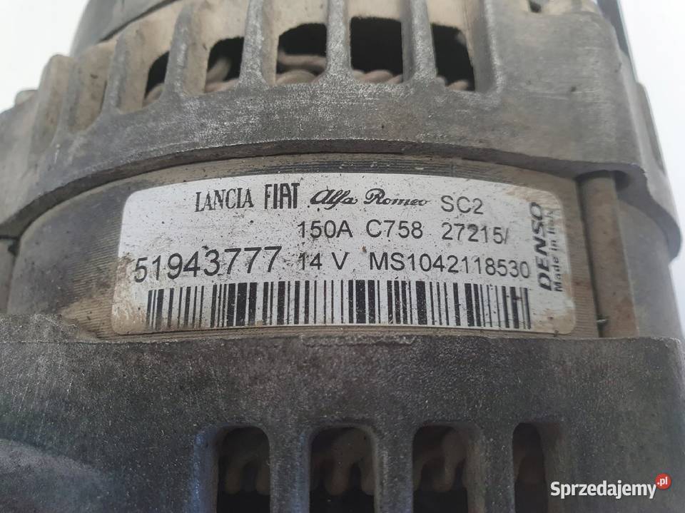 ALTERNATOR Fiat Doblo II 16 MJet 150A 51943777 Chełm sprzedam