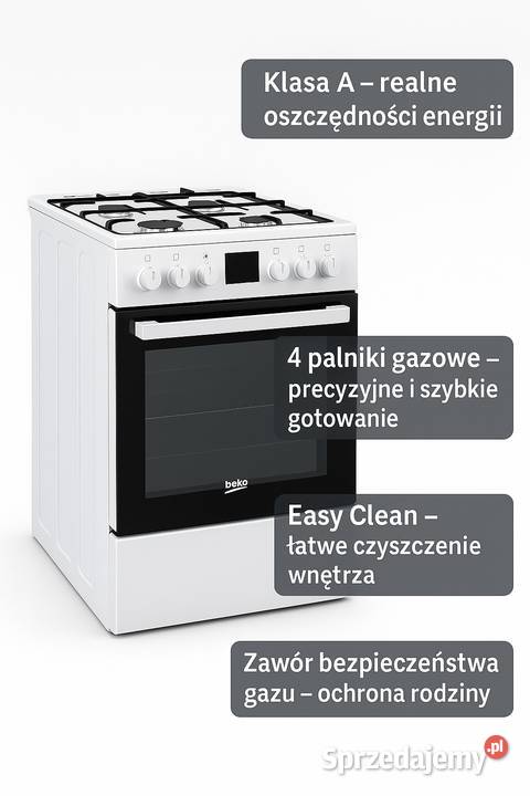 Kuchenka gazowa BEKO 50 wąż przyłączeniowy stan