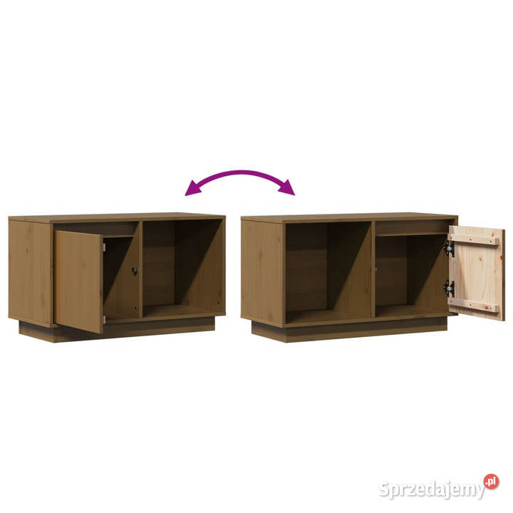 Szafka pod TV miodowy brąz 74x35x44 lite drewno Warszawa
