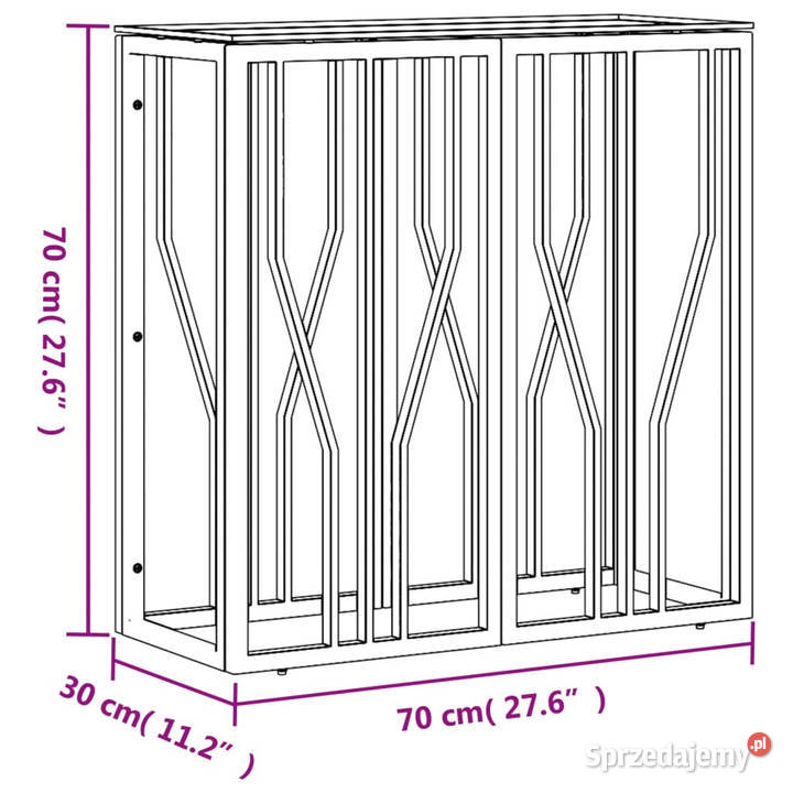 Stolik konsolowy 70x30x70 stal nierdzewna i mazowieckie