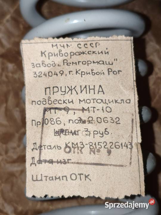 Sprężyny amortyzatorów Dniepr MT Leszno