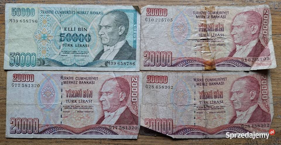 Turcja liry tureckie banknoty małopolskie Kraków