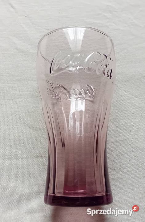 Fioletowa kolekcjonerska szklanka Coca Cola Koźminek
