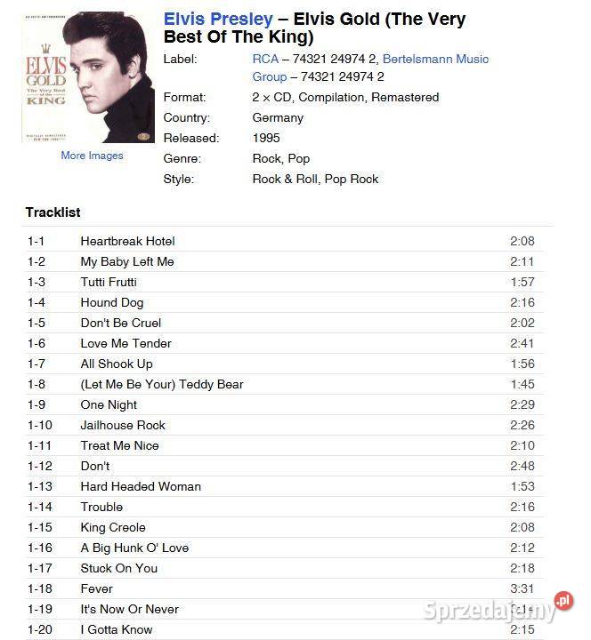 Elvis Presley Elvis Gold The Very Best Of The