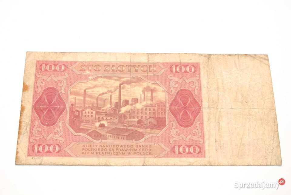 Stary banknot 100 złotych Pracownik 1948 antyk Numizmatyka śląskie Cieszyn