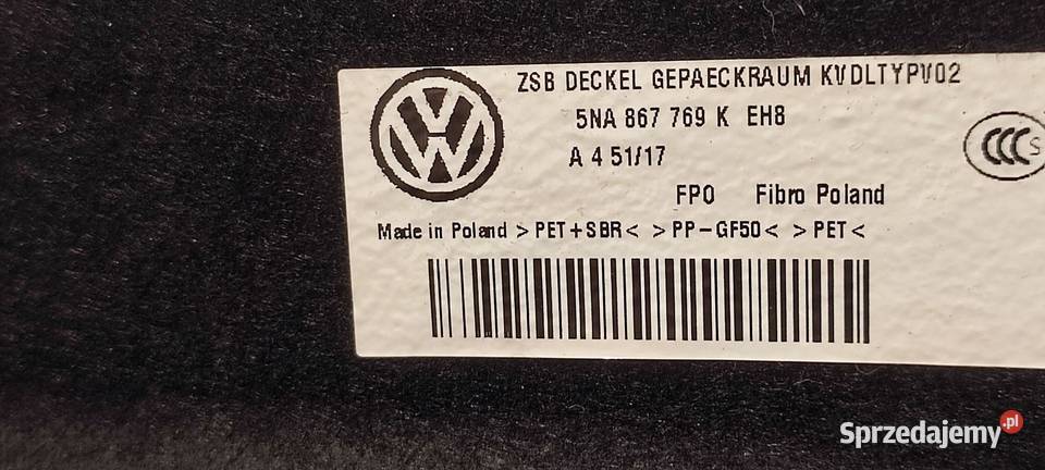 VW TIGUAN II PÓŁKA BAGAŻNIKA 5NA867769K