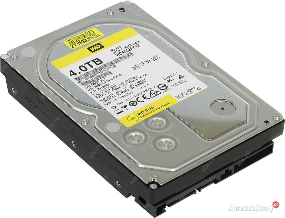 Nowy 35 dysk wewnętrzny WD Gold WD4002FYYZ 4TB