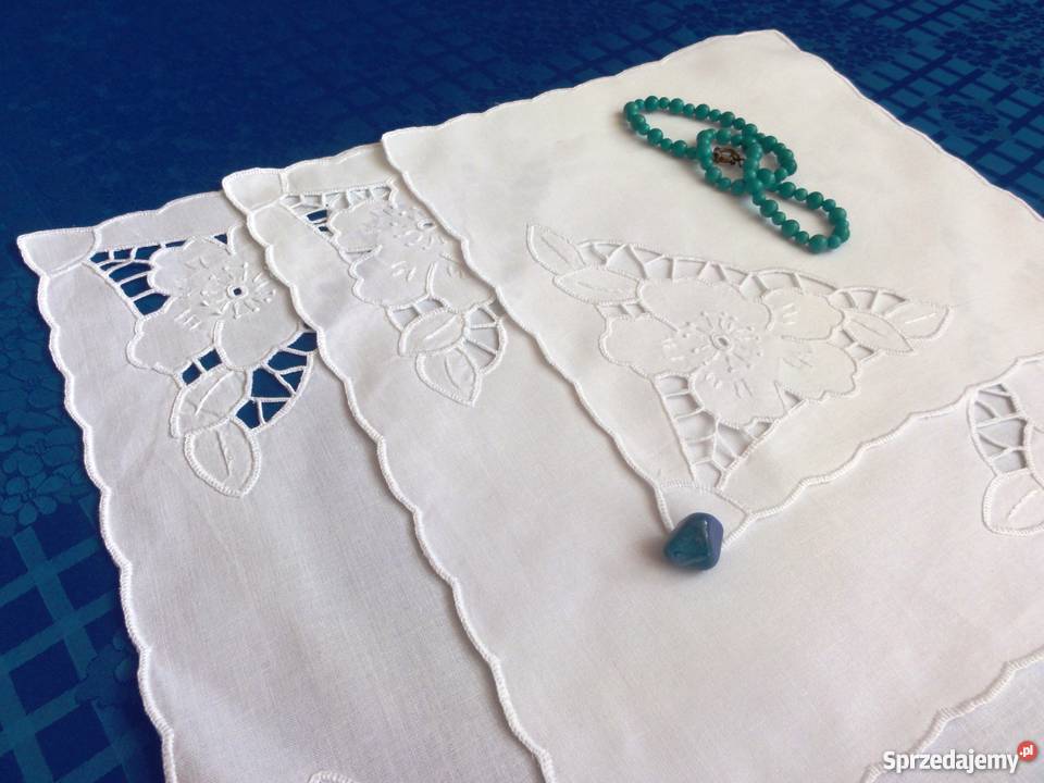 Serwety i serwetki komplety robione ręcznie haft Lublin