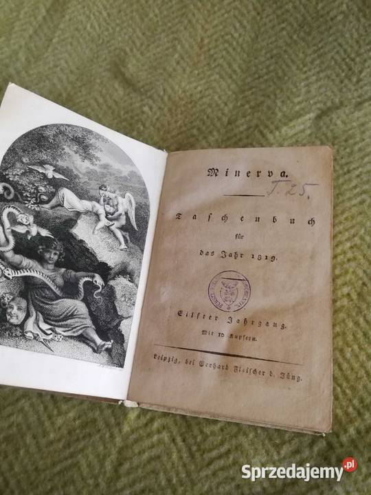 Starodruk Minerva 1819 Lipsk Pieczęć Biblioteka
