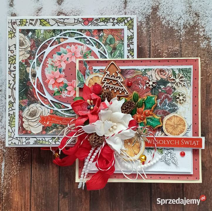 Kartka świąteczna w pudełku hand made prezent Mszana Dolna