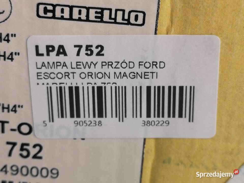 LAMPA LEWY PRZÓD FORD ESCORT ORION 1980 MAGNETI