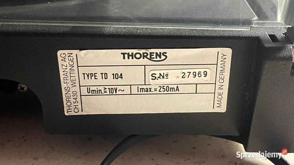 Legendarny Gramofon Thorens TD 104 Skarżysko-Kamienna
