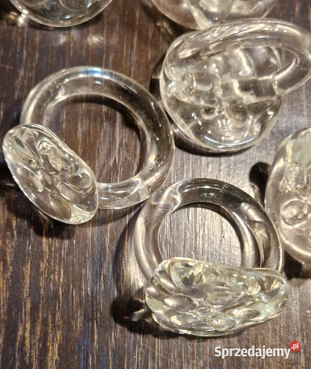 Vintage obrączki kółka ze szkła zestaw 12 na Zastawa stołowa Lublin