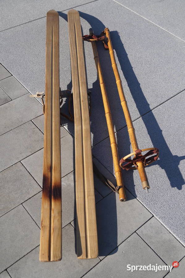 Stare narty jesionowe 160 kijki Pruchnik