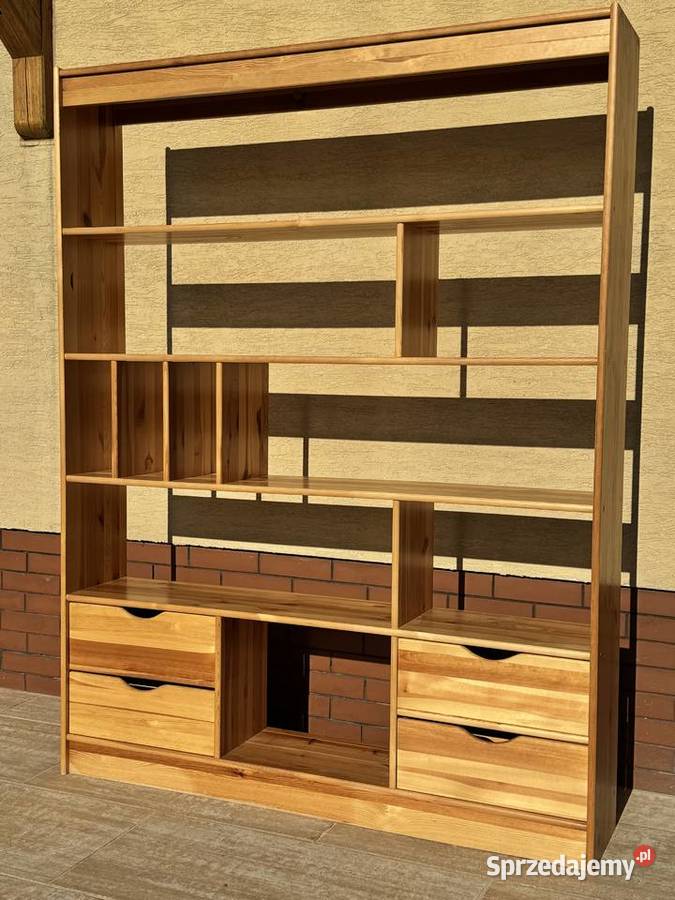 Regał drewniany sosnowy półki szafka komoda Sulbiny