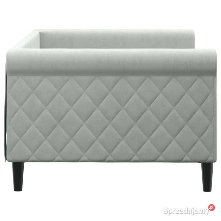 Łóżko dzienne jasnoszare obite aksamitem 90x200 Warszawa sprzedam