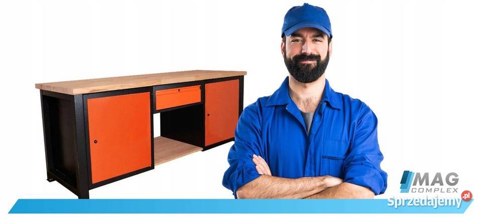 STÓŁ Warsztatowy P2122 DUŻY Metalowy z szufladą Bydgoszcz