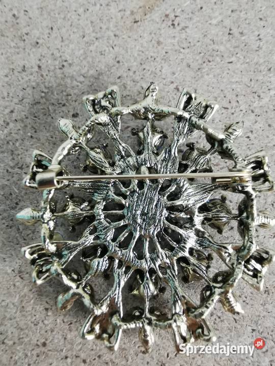 Broszka damska turkusowy kwiat Kraków