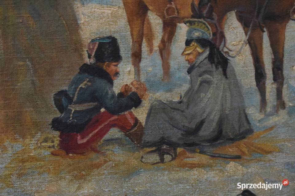 Wojciech Kossak Odpoczynek Żołnierzy Zimowa sprzedam