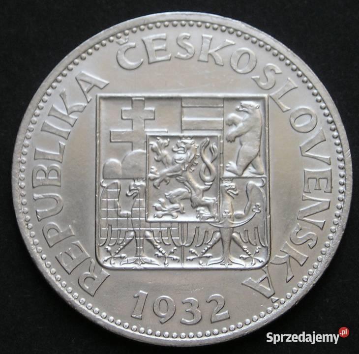 CZECHOSŁOWACJA 10 KORON 1932 SREBRO STAN 2 Łódź sprzedam