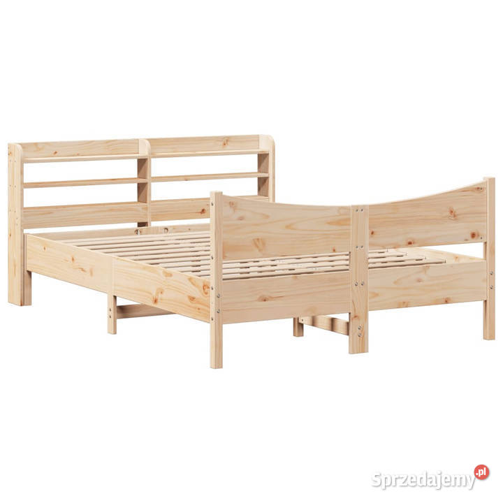 Rama łóżka z wezgłowiem lite drewno sosnowe 82cm Warszawa