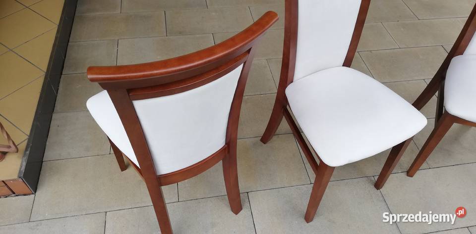 Krzesła 4 stylowe drewniane tapicerowane do