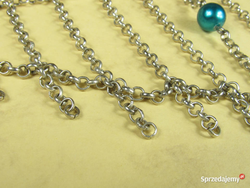 Bransoletka na palec łańcuszek srebrny koraliki Katowice