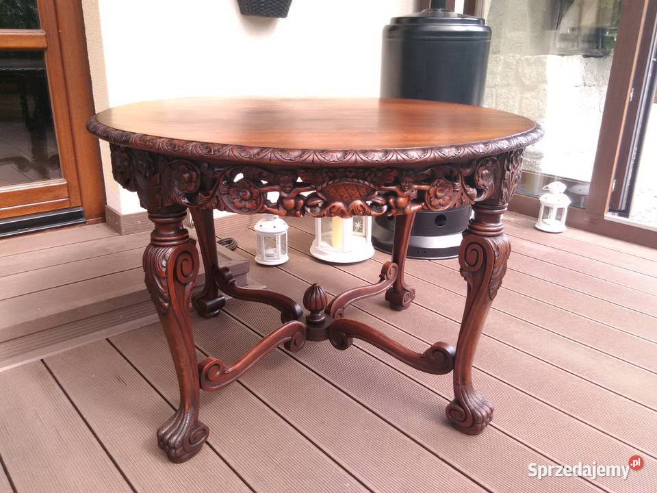 Stolik Neorenesansowy Rzeźbiony Antyk UNIKAT Kluki