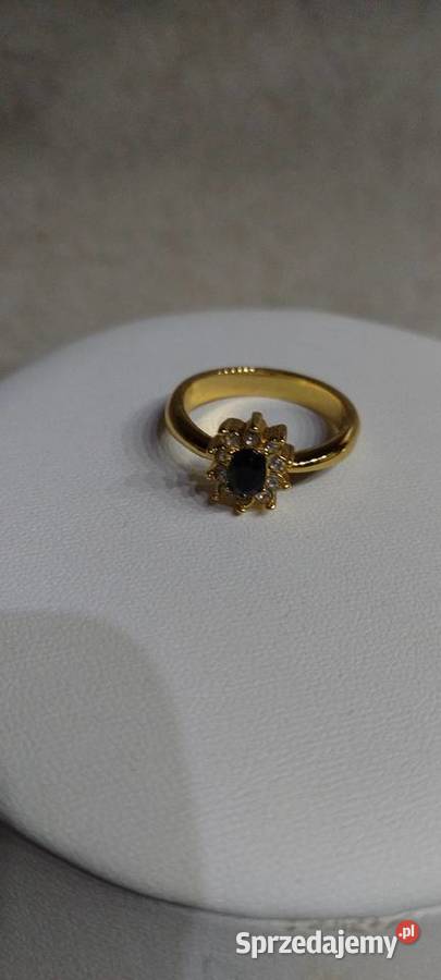 Pierścionek z cyrkoniami pozłacane Lublin