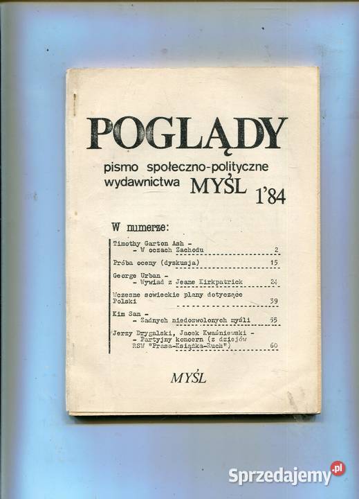 Poglądy Pismo społeczno polityczne 184 Rok wydania 1984 Pozostałe