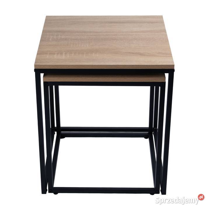 Nowoczesne stoliki kawowe kwadratowe zestaw 2w1 Poznań