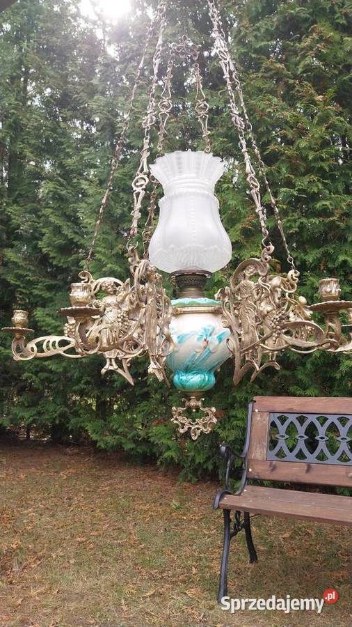 wisząca lampa naftowa majolika Lublin sprzedam