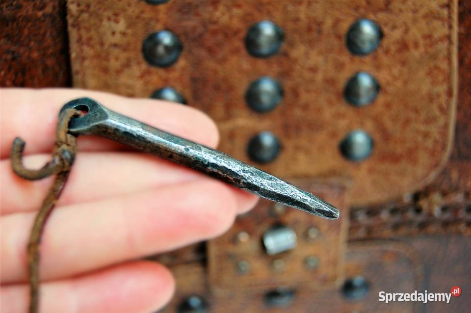 Torba skórzana na ramię rycerska vintage lata 70 Lublin